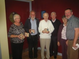 3rd. Prize: Annette Finn, Michael Norton, Terry O'Farrell with Pres Pat Kenny & Cpts. Kitty Roberts & Robert Meany 