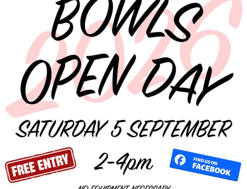 Event. Bowls Open Day -Saturday 5 September 2026.